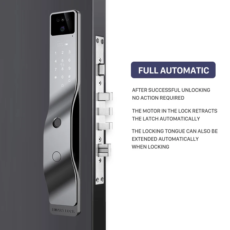 Presyo ng Pabrika 3D Face Recognition Smart Lock WiFi App Tuya Video Intercom Fingerprint Keyless Smart Home Door Lock na may Camera