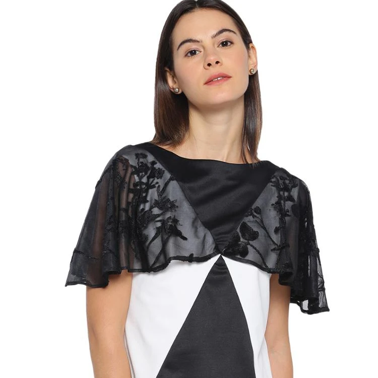 DESIGNER CAPE TOP in BLACK and WHITE