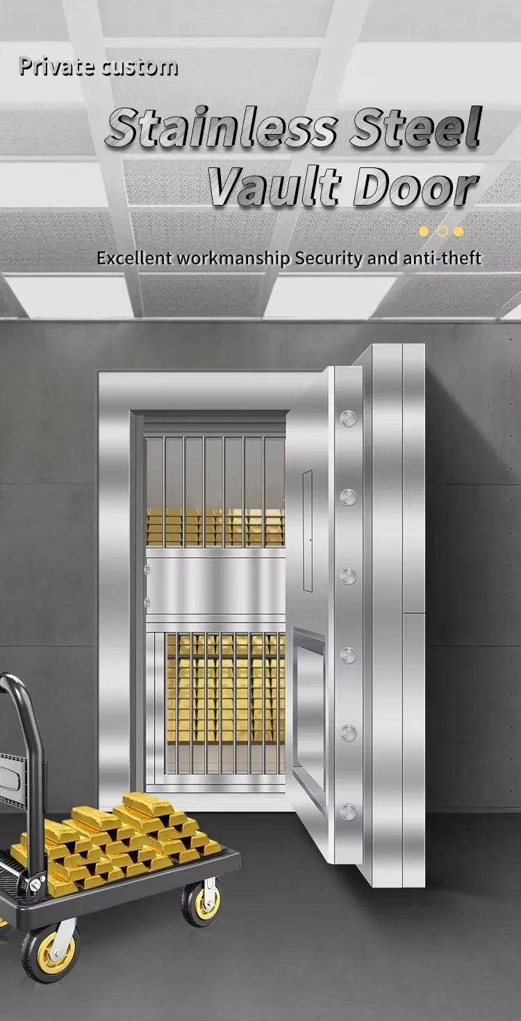 CEQSAFE OEM/ODM Money Vault Safe Security Door Solid Steel Customize Stainless Steel Bank Vault Doors manufacture