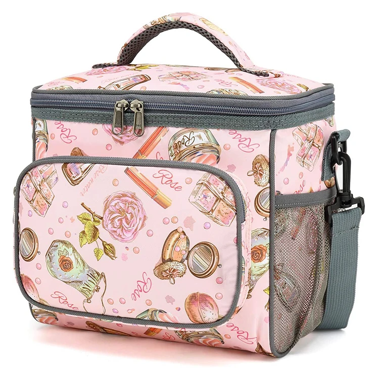 Large Capacity Front Zipper Pocket Thermal Insulated Lunch Bags for Adults