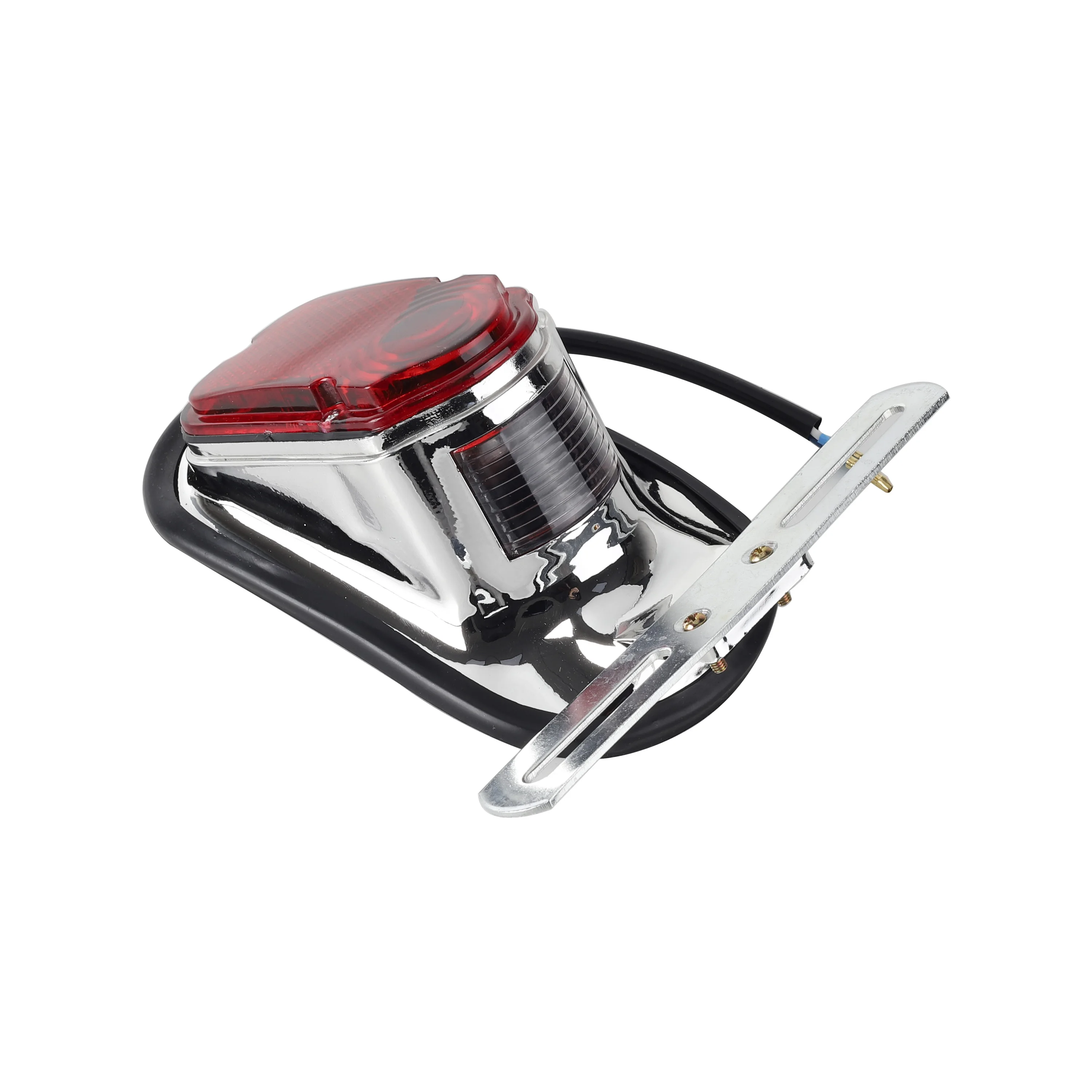 Harley Davidson Fanale Posteriore Tombstone Cromato Per Moto - Omologato, Con Luce Targa | Per Harley E Custom Faro Moto Omologato - Foto 4