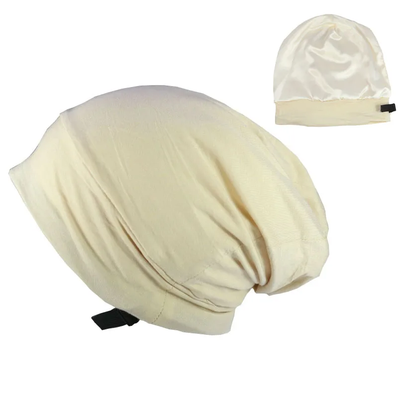 Silk Satin Bonnet Hair Cover Sleep Cap for Sleeping Beanie Hat display picture 2