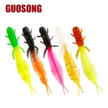 75mm/1.32g Mini Straight Tail Carp Lake Bait Lure Root Fishing Soft Bait Front Back Color Attractive Salmon Sea Bass Zander – Soft Lure – view 4