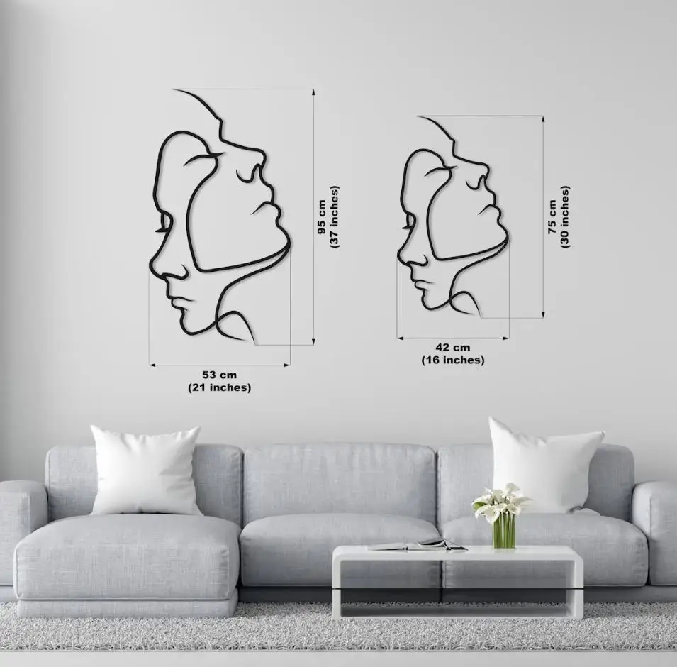 Line Wall Art, 2 Faces Metal Wall Art, popular Minimalist Art