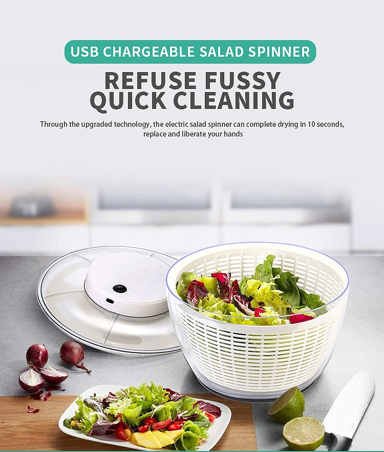 Hot Sale Electric Salad Spinner Kitchen Multifunctional Vegetable Salad