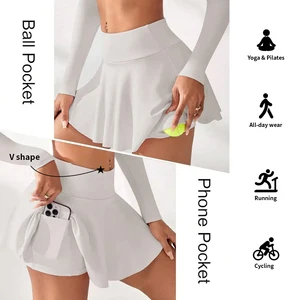 Custom Service Tall Girl Tennis Skirt Pleated Tennis Apparel Golf Shorts Athletic Workout Skirts with Pockets