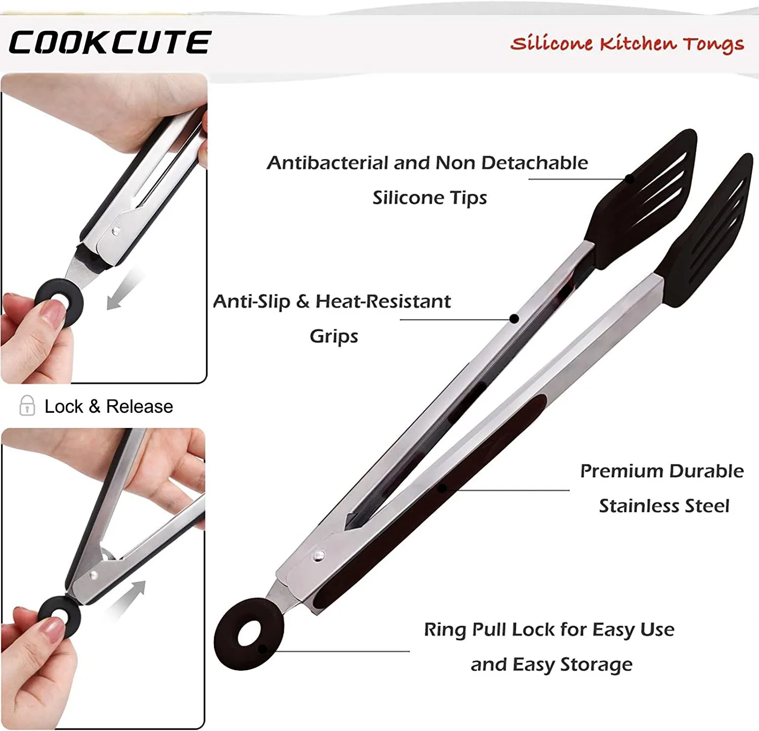 4 Pack Silicone Cooking Kitchen Tongs for Cooking With Silicone Tips Non-Stick BBQ Grilling Cooking Tongs/Food Tong supplier