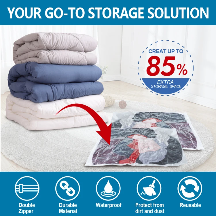 Vacuum Compression Zipper Storage Bags Comforters and Blankets Space Saver Bags Vacuum Sealer Clothes Storage Storage Bags