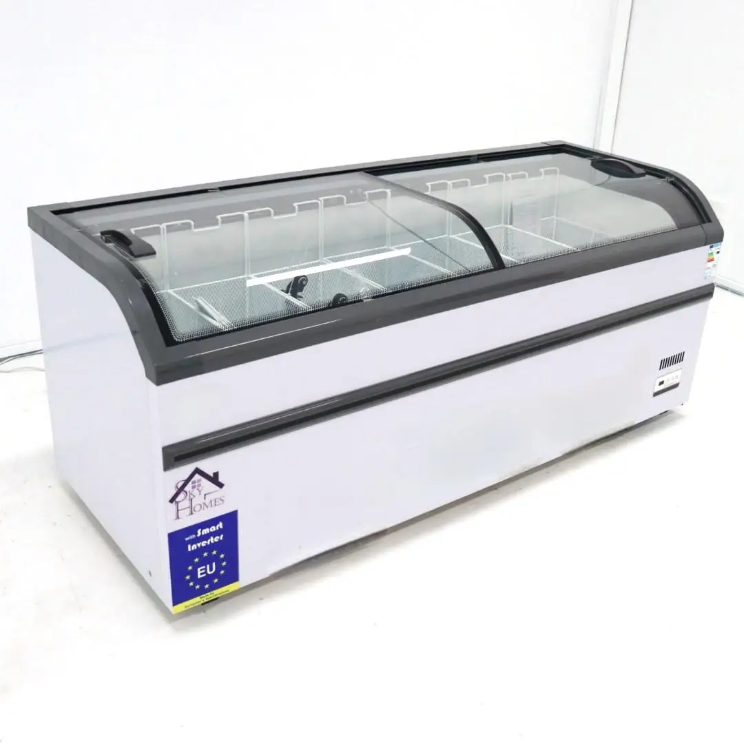 Large 1000-Liter Commercial Fridge Freezer Cold Horizontal Chest Display Big Island Freezer
