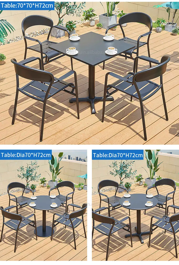 Juecheng Patio 6 People Cast Aluminium Garden Chair Outdoor Table And