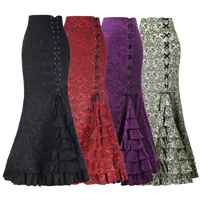 Vintage Women Skirts Trumpet Mermaid Gothic Long Steampunk Skirt Maxi Fishtail  Victorian Fashion Bandage Skirt - Buy Punk Style Skirts,Medieval Skirts,Gothic  Skirts Product on Alibaba.com