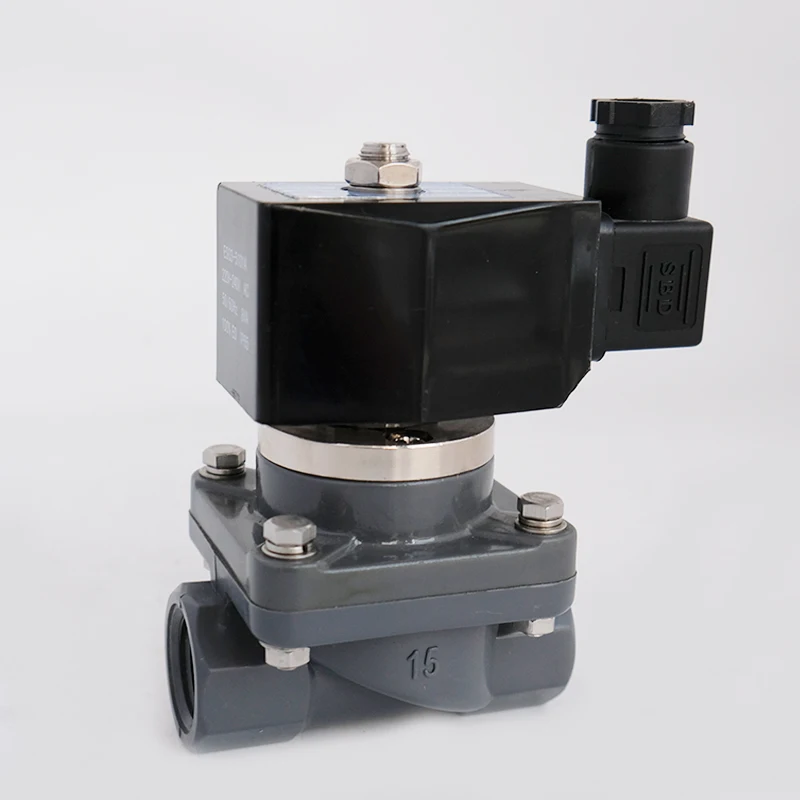 Darhor DN32 DN40 pilot Operated Anti Resistant UPVC CPVC Solenoid Valve for Acid Alkali 220VAC 24VDC 12VDC
