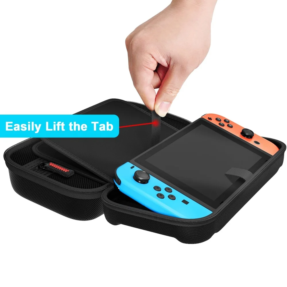  switch oled with 20 game cartridges protective case laudtec-6