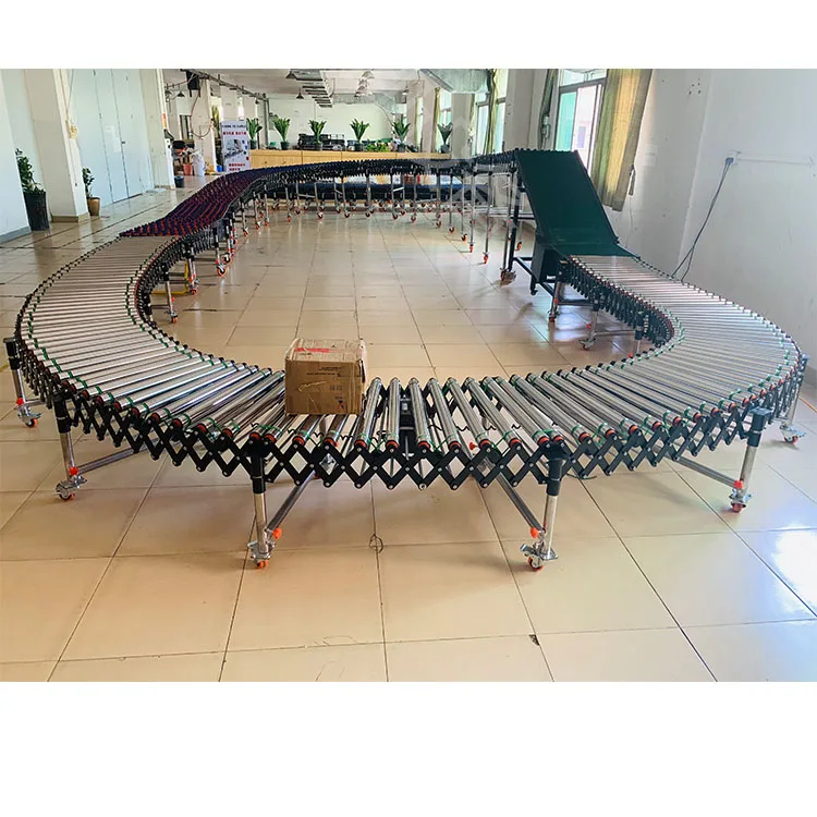 180 Degrees Turning Retractable Roller Conveyor Roller Conveyor Line