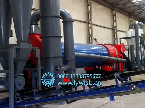 Однотрубная вращающаяся барабанная сушилка для опилок с горячим воздухом