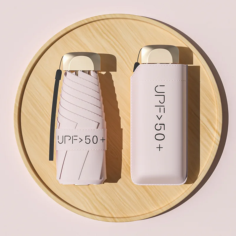 Custom Logo Printing Wholesale Polyester Pongee Travel Windproof Branded UV Mini Pocket Umbrellas