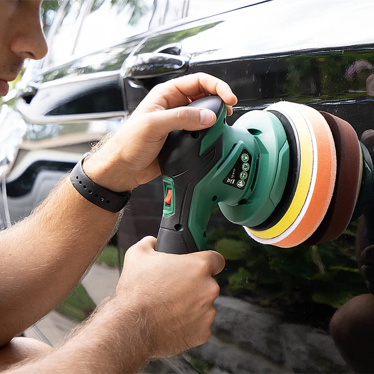 Автомобильная Беспроводная восковая машина, набор полировальных и полировальных машин, 6 скоростей, автомобильный буфер, восковая машина, 12 В, литиевая батарея, буферная полировальная машина