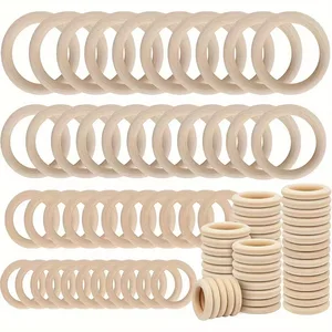 Wooden Circles Wooden Rings Wooden Hanging Rings Hand-Held Clasps DIY Jewelry Accessories Decorative Hanging Rings