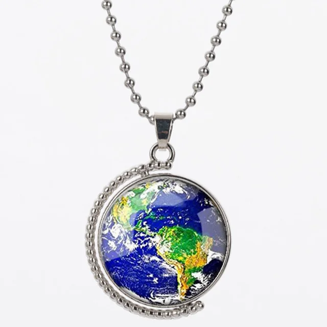 Terre Globe Pendentif Bijoux collier Globe terrestre Earth Globe Collier Terre Collier 