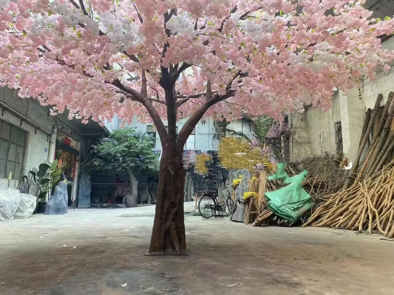 China Herstellung knstlicher Kunststoff Rosa Blumen bume Knstliche  Kirschblten Baum fr Innen Wir im Freien knstliche Pflanzen