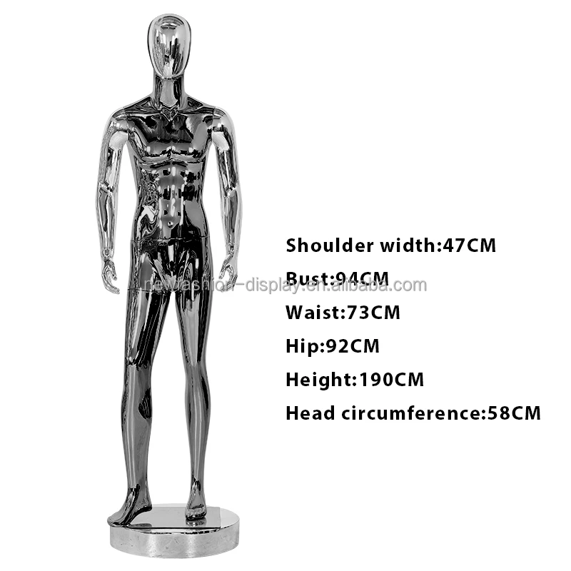 Wholesale Twopatchwork Colour Men Mannequin Full Body Silver Black