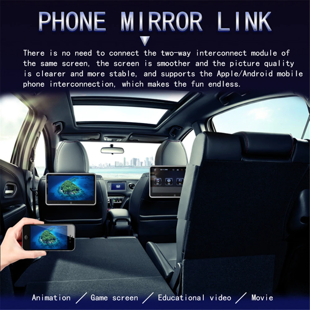 Car Lcd Headrest Monitors 1024x600 Hd Input Radio Av Headrest Monitor