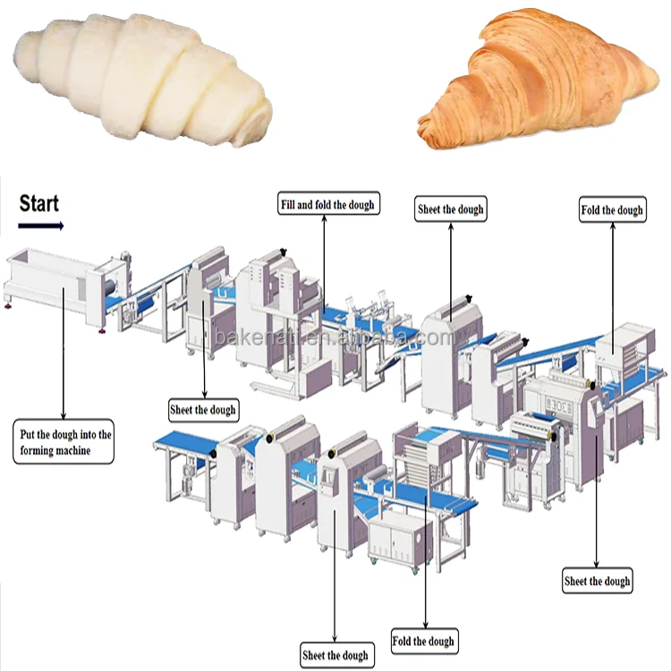 BNT-910 Fully Automatic Large Croissant Making Machine Croissant Production Line