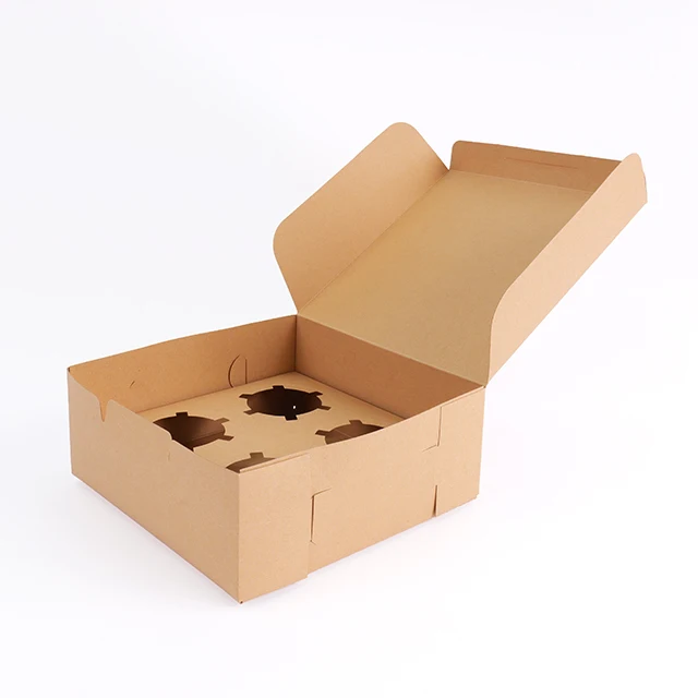 Factory Price Customized Printing Logo Cake Food Grade Kraft Paper Shipping Paper Box With Insert details