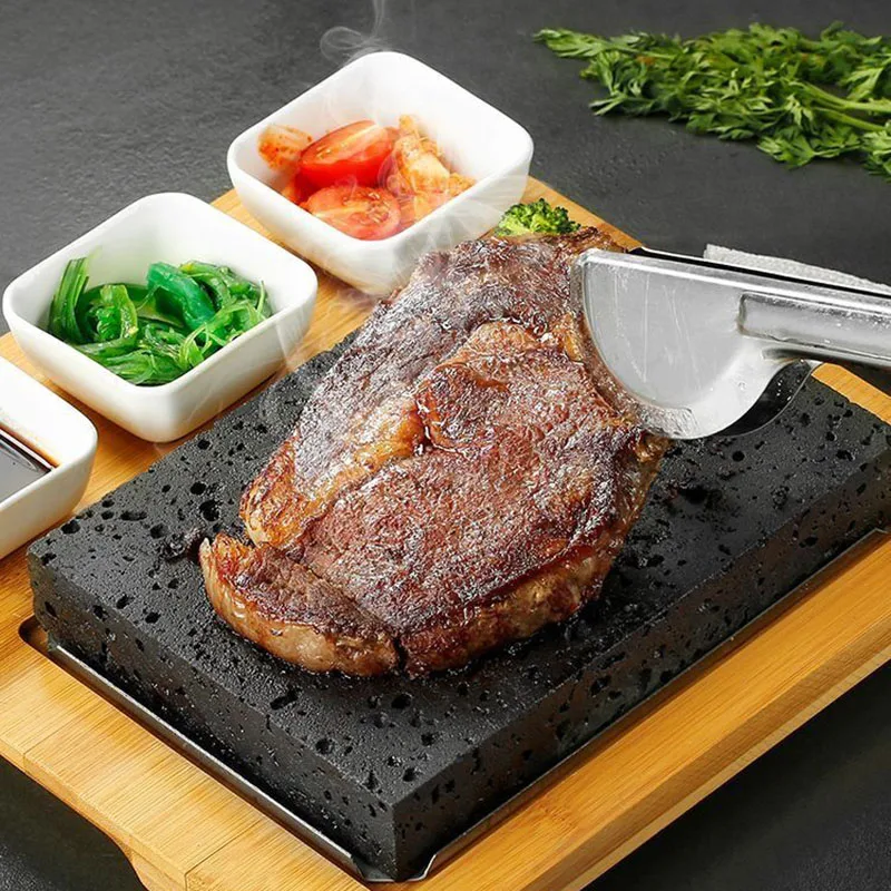 Pizza Stone Cooking Stone- Complete Set Lava Hot Steak Stone Plate