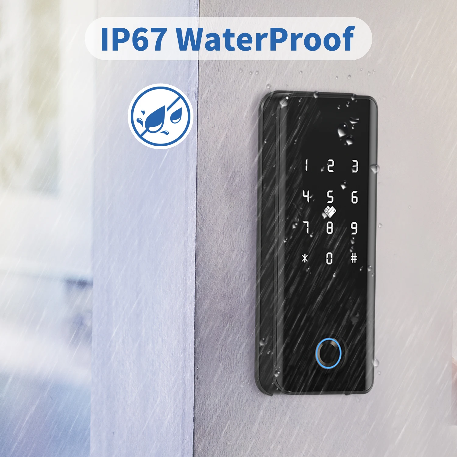 Smartlock Biometric Fingerprint Access Control System App Door Time Attendance for Office with Glass Door Pin Lock