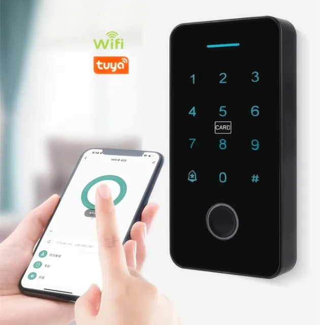Waterproof Tuya Biometric Fingerprint Access Controller Dynamic Password and Card Access Control Fingerprint Controller