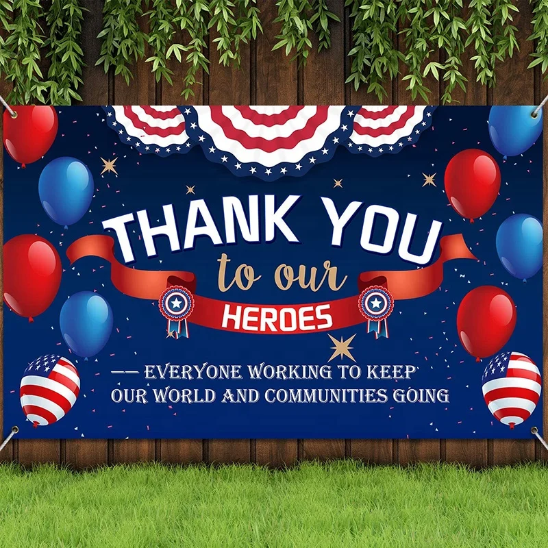 Oem Banner Decorations Patriotic Backdrop Background For Greeting Police Military  Army Employees Heroes Theme Party Supplies - Buy Banner  Decorations,Patriotic Backdrop Background,Heroes Theme Party Supplies  Background Backdrop Product on 
