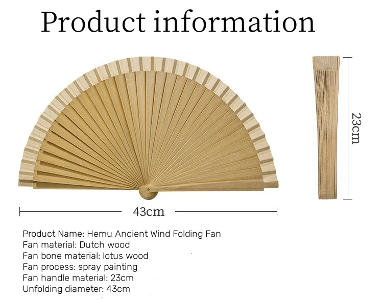 Customized Personalized Engraved Wooden Hand Fan Eco-Friendly Folding Fan for Weddings and Gifts