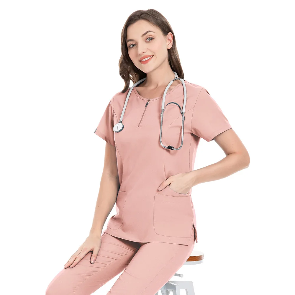 Wholesale Polyester Rayon Spandex Elastic Custom Logo Girls Hospital