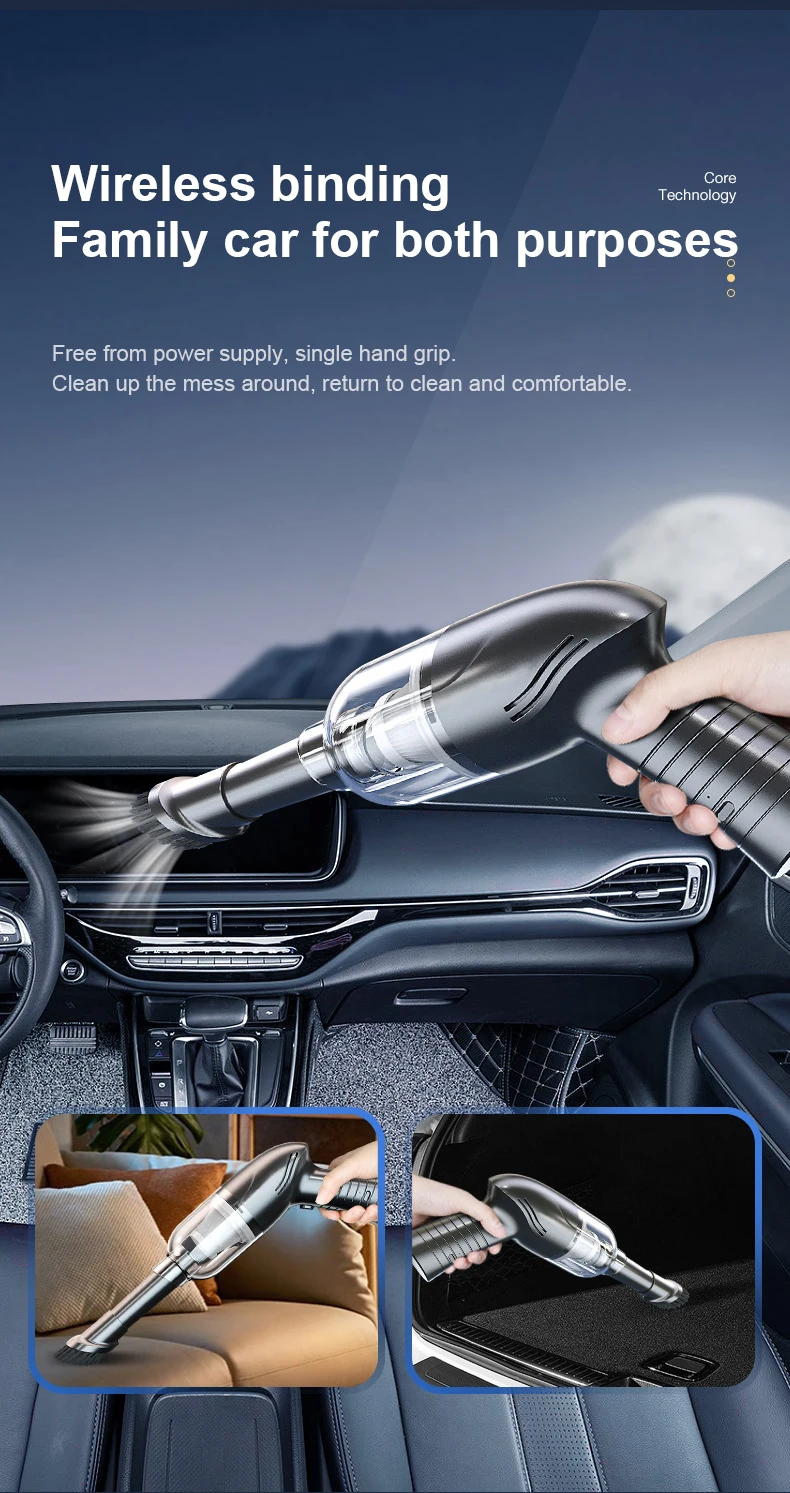 Wireless Car Vacuum Cleaner Usb Charging Portable Handheld Small Strong