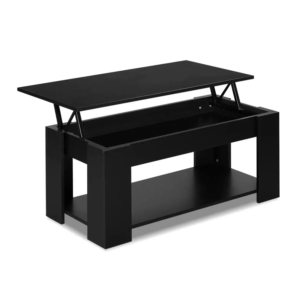 Modern Black Wood Multifunctional Folding Top Lift Up Coffee Table With ...