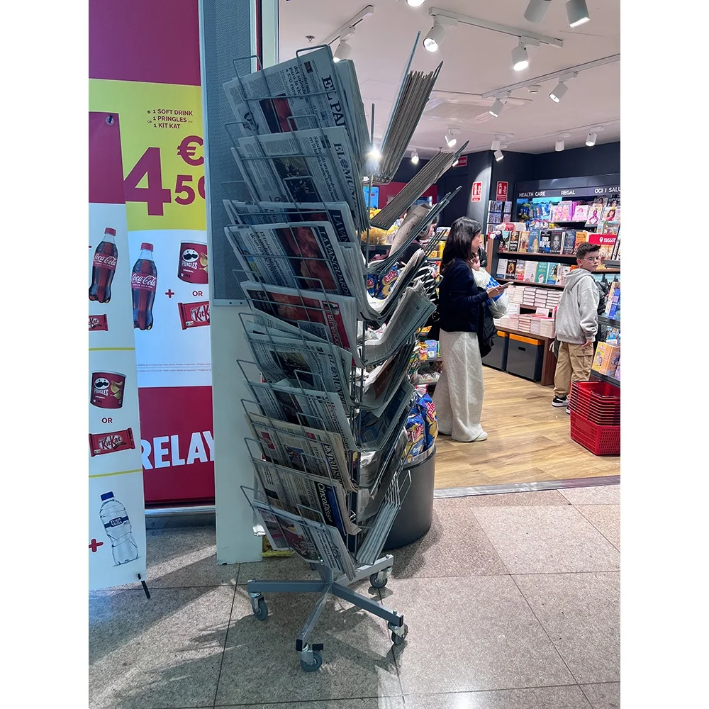 Factory Wholesale Newspaper Stand Display Rotating Comic Book Display Rack Display Rack for Magazine