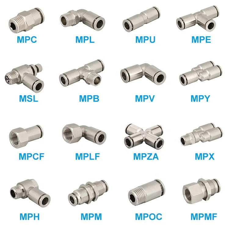 Metal Pneumatic Quick Connect Elbow Water Fitting 4-16mm
