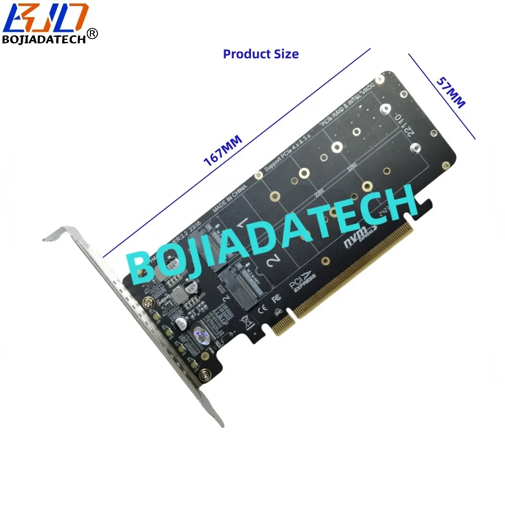 4ベイ PCIE M.2 NVMeアダプタ 分岐不要 【公式通販】