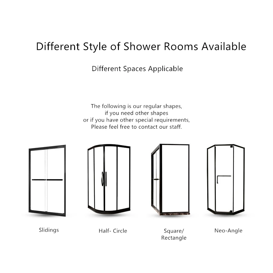 Frameless Stainless Steel Shower Door Bathroom Tempered Glass Sliding