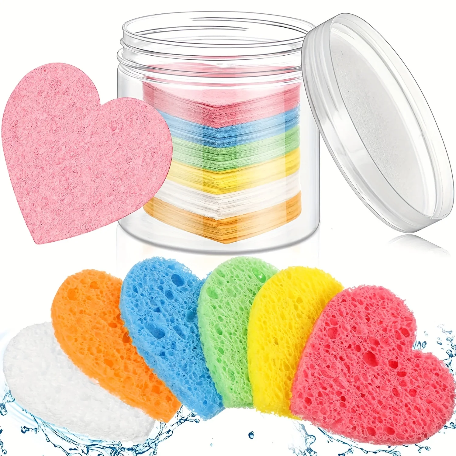 Heart Shape Exfoliating Facial Makeup Sponges Facial Cleaning Sponge