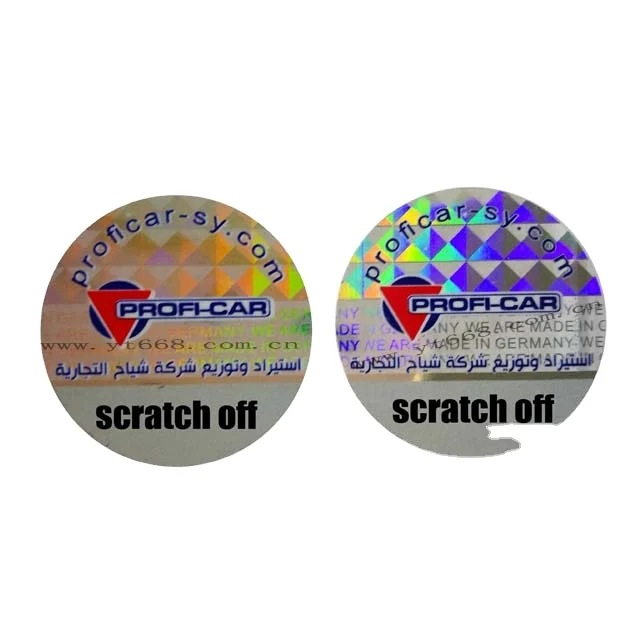 Security Scratch off Hologram Label Sticker Printable Hologram Sticker Laser Label Scratching off Sticker
