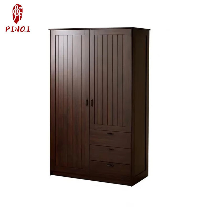 Professional Customization Two Person Wooden Save Space Closet Organizer Cabinet Wardrobe with Drawers for Hotel Room