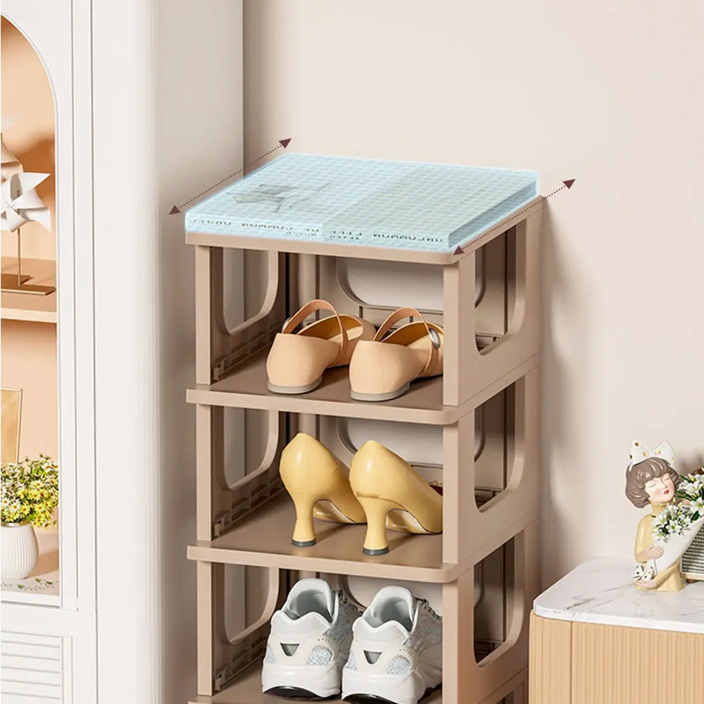 Modern Multi-Layer Foldable PP Plastic Shoe Rack Storage Cabinet Stackable and Display Style for Home Kitchen Bathroom Storage supplier