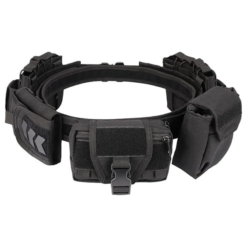 High Density Material Multi Function Tactical Belt with Quick Release Accessory Pouches Duty Belt for Men Modular Equipment