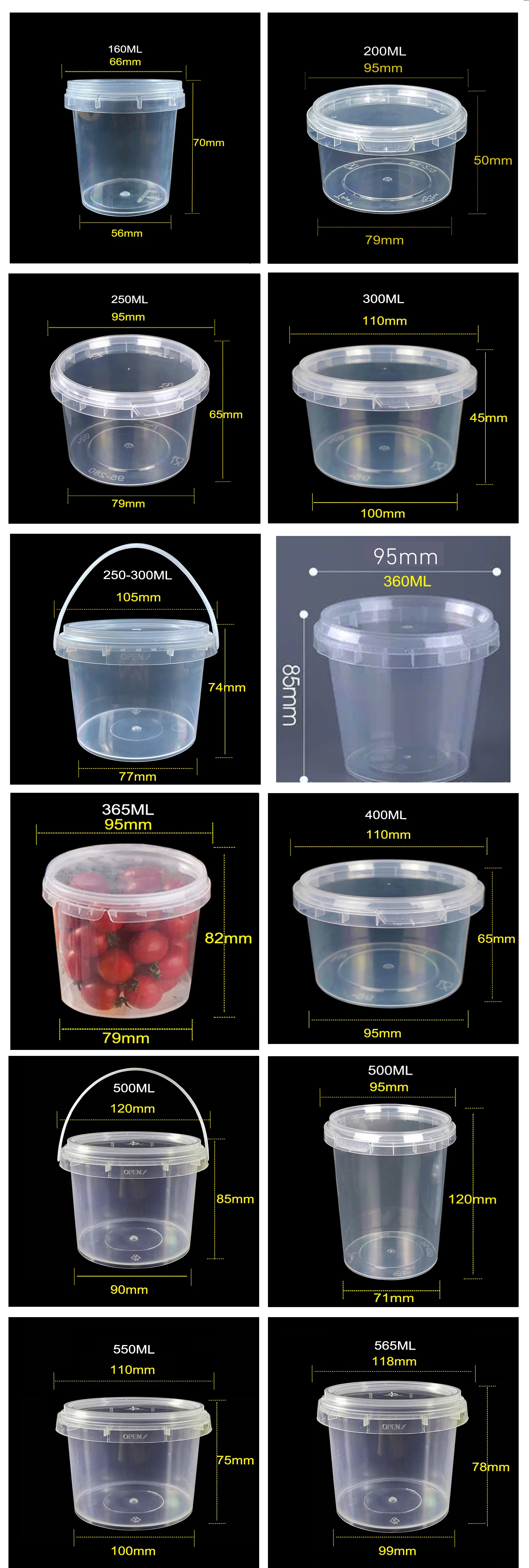 2021 Personalized Lock Lid Deli Container 200g 250g 500g 1000g Tamper