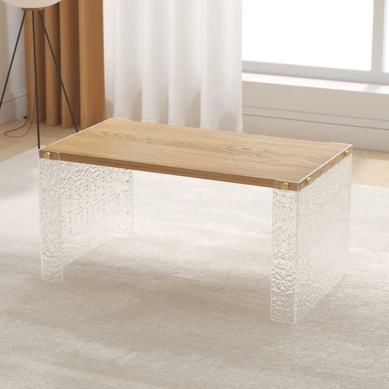 Coffee Table Clear Nordic Living Room Furniture Bed Bedside Accent End Side Square Oak Luxury Modern Acrylic Coffee Tables Wood