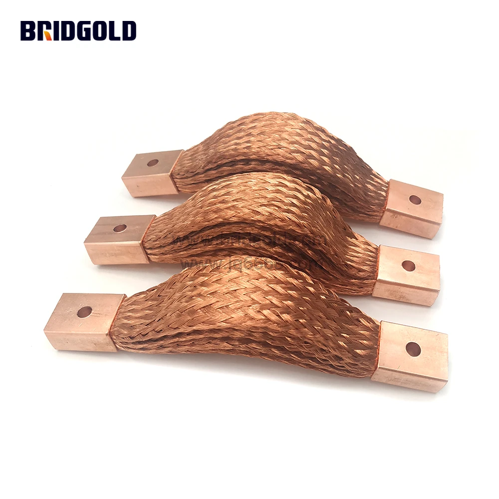 BRIDGOLD Low Price Flexible Copper Braided Wire Connectors Jumper Connectors Free Sample grounding busbar