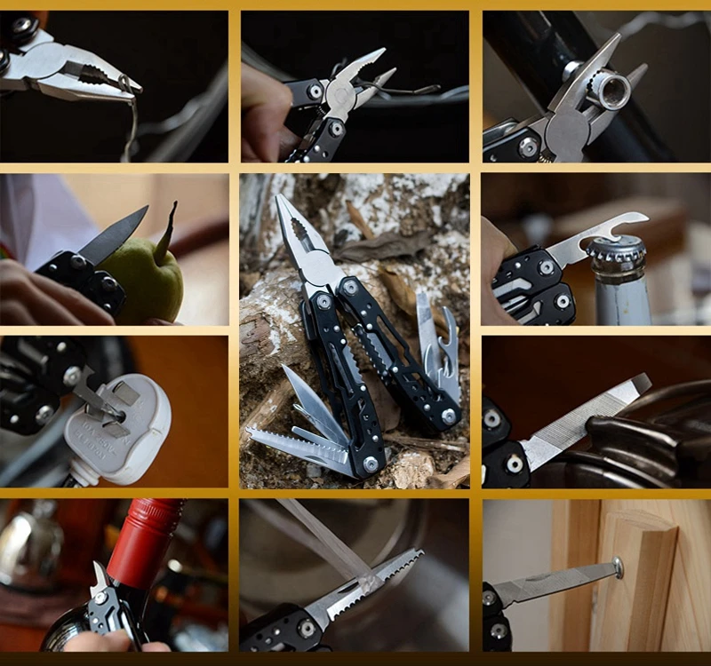 Multifunction Stainless Steel Multi-tool Pocket Knife Pliers Folding Pliers Portable Folding Pliers
