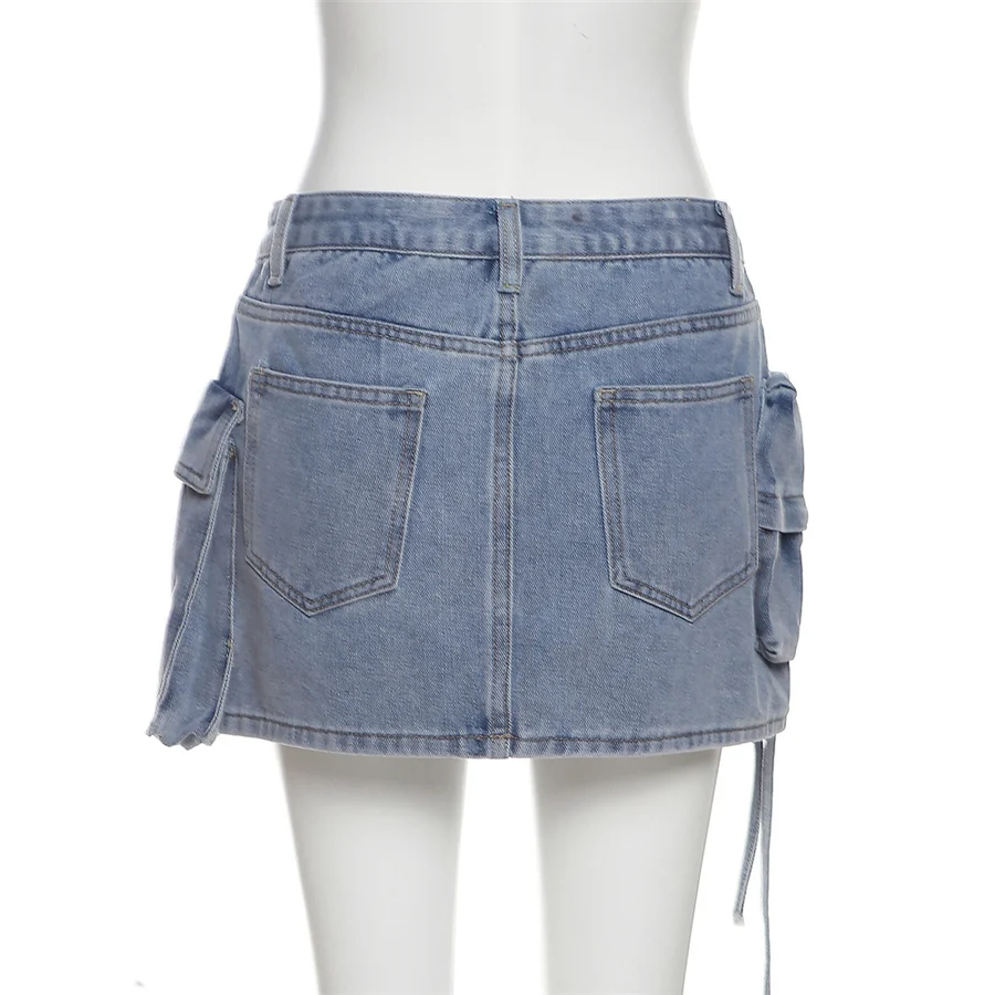 Kliou W23j29851 New Arrivals 100% Cotton Denim Skirt Girls Fashion Wear ...